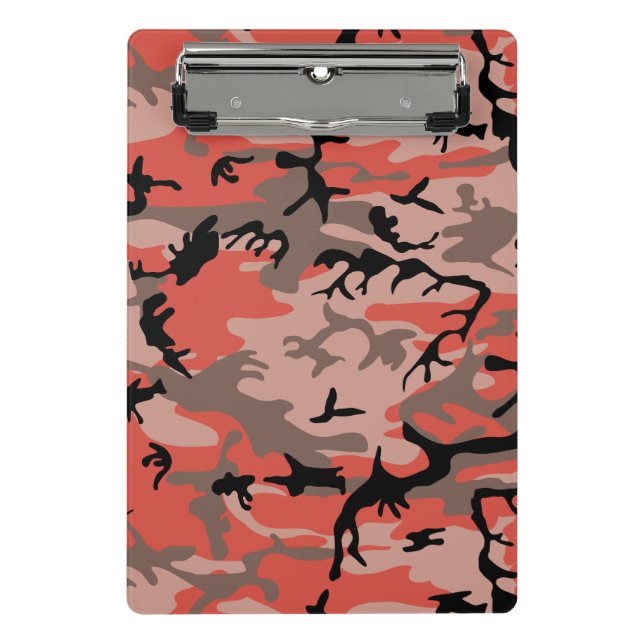 Rote und braune Camouflage, Militär, Armee Mini Klemmbrett (Vorderseite)