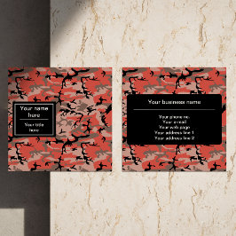 Rote und braune Camouflage, Militär, Armee Quadratische Visitenkarte
