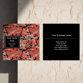 Rote und braune Camouflage, Militär, Armee Quadratische Visitenkarte
