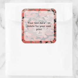 Rote und braune Camouflage, Militär, Armee Quadratischer Aufkleber