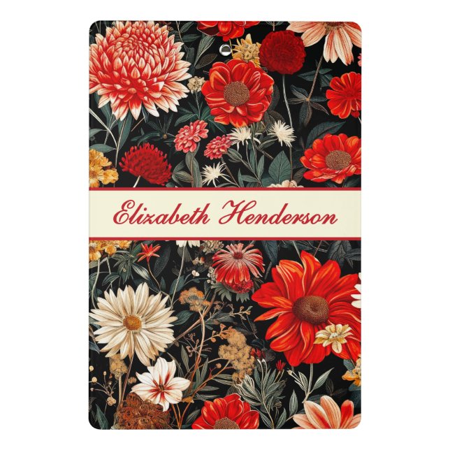 Rote und cremefarbene Mini-Zwischenablage Mini Klemmbrett (Rückseite)