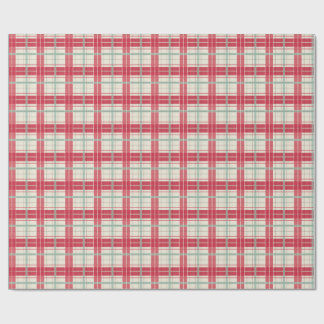 Rote und cremefarbene Weihnachts-Gingham-Geschenkt Geschenkpapier