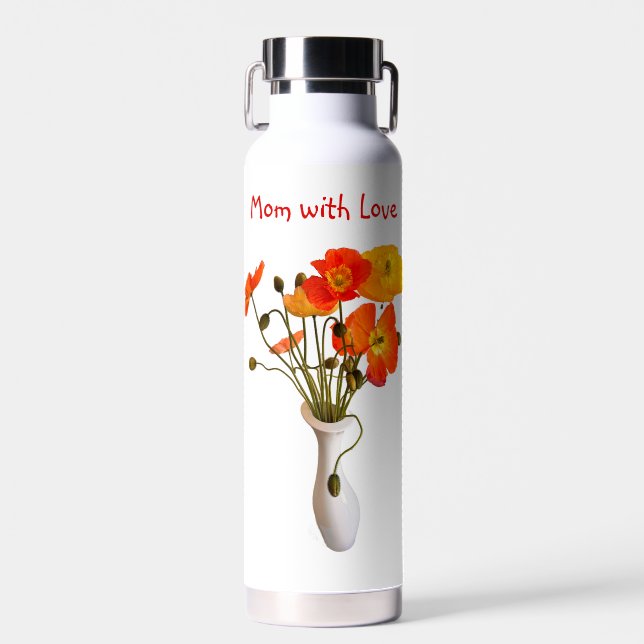 Rote und frisch gefärbte Poppione Trinkflasche (Vorne)