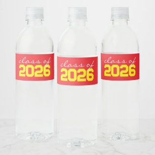 Rote und gelbe Abschluss-Wasserflaschen-Etiketten Wasserflaschenetikett