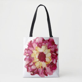 Rote und gelbe Abstrakte Blume Tasche
