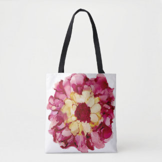 Rote und gelbe Abstrakte Blume Tasche