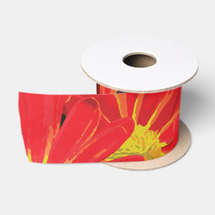 Rote und gelbe Blumen 1 Satinband