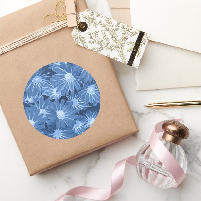 Rote und gelbe Blumen 3 Runder Aufkleber (Schenken)