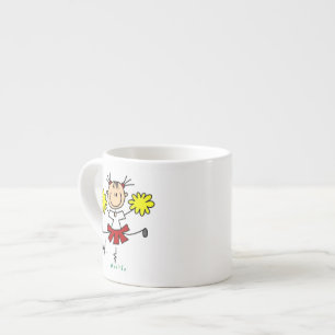 Rote und gelbe Cheerleader-T-Shirts und Geschenke Espressotasse