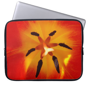 Rote und gelbe Closeup Blume Laptop-Sieb Laptopschutzhülle