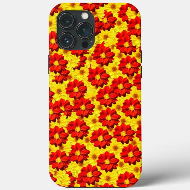 Rote und gelbe Dahlien-Blume Case-Mate iPhone Hülle (Rückseite)