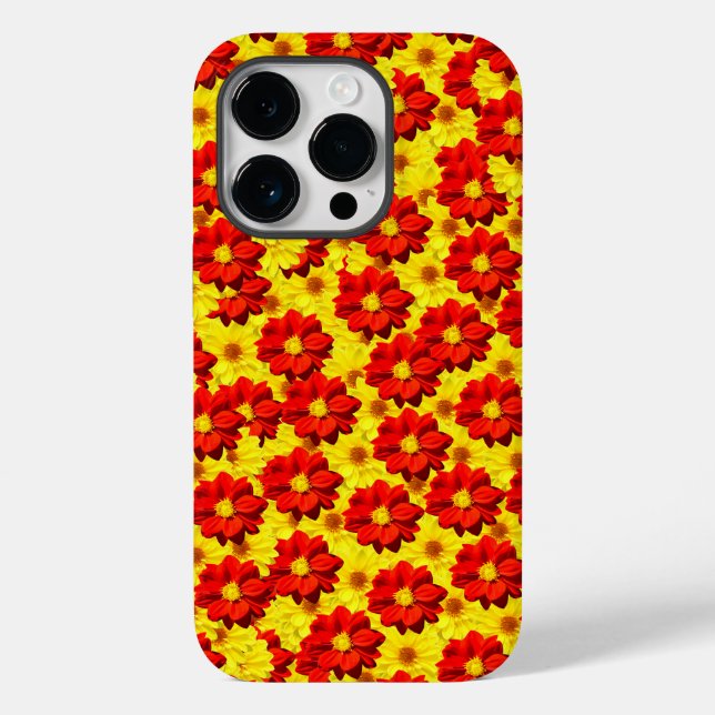 Rote und gelbe Dahlien-Blume Case-Mate iPhone Hülle (Rückseite)