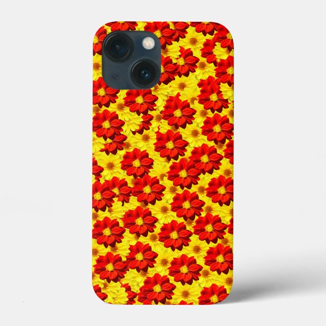 Rote und gelbe Dahlien-Blume Case-Mate iPhone Hülle (Rückseite)