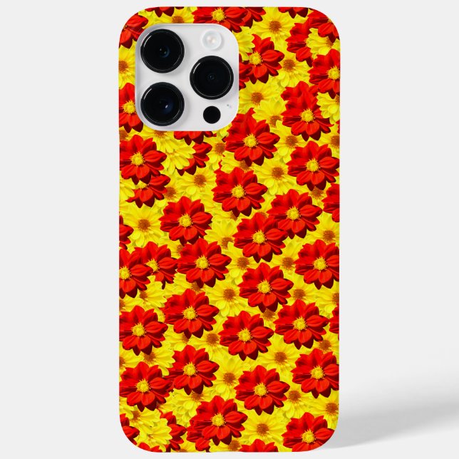 Rote und gelbe Dahlien-Blume Case-Mate iPhone Hülle (Rückseite)