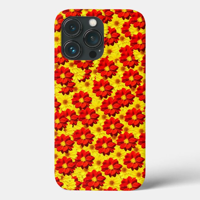 Rote und gelbe Dahlien-Blume Case-Mate iPhone Hülle (Rückseite)