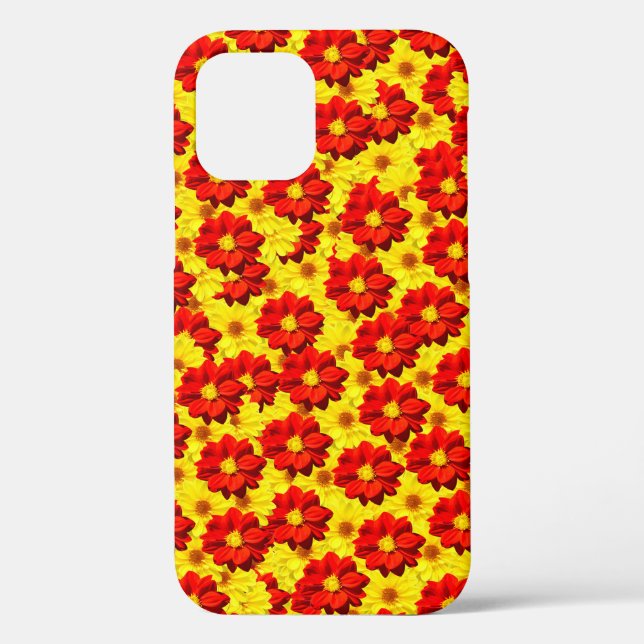 Rote und gelbe Dahlien-Blume Case-Mate iPhone Hülle (Rückseite)