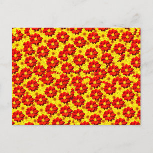 Rote und gelbe Dahlien-Blume Feiertagspostkarte