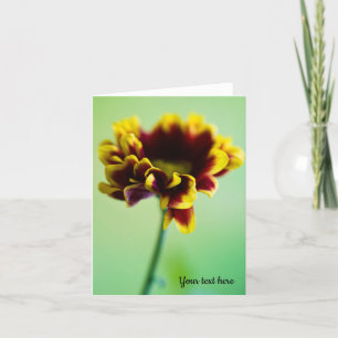 Rote und gelbe Farbige Blume Grußkarte Dankeskarte