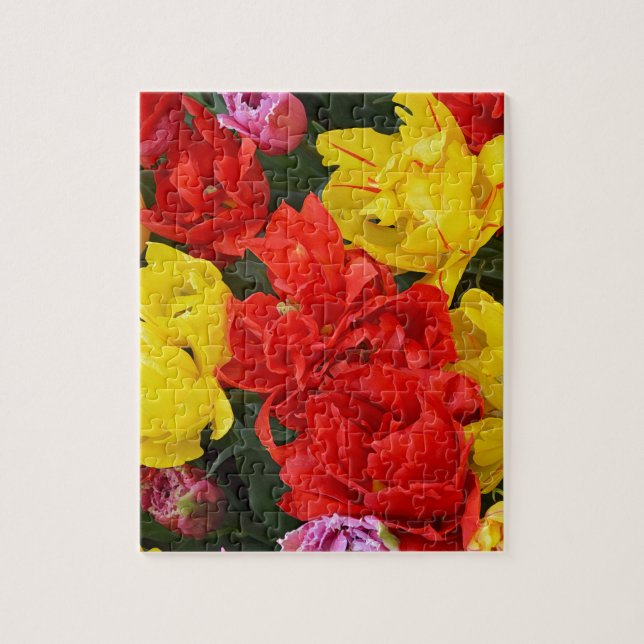 Rote und gelbe Frühlingtulis Puzzle (Vertikal)
