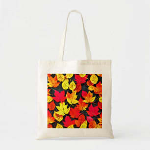 Rote und gelbe Herbstlaube Leinwand Tasche