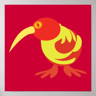 Rote und gelbe Kiwi Poster