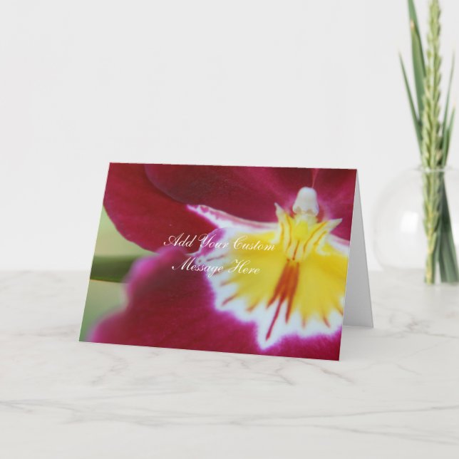 Rote und gelbe Orchidee Karte (Vorderseite)