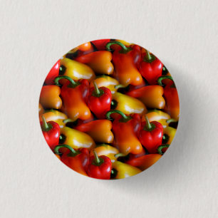Rote und gelbe Paprikaschoten Button