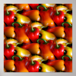 Rote und gelbe Paprikaschoten Poster