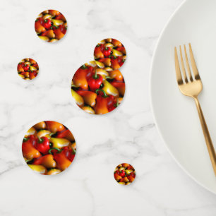Rote und gelbe Paprikaschoten Tafelconfetti Konfetti