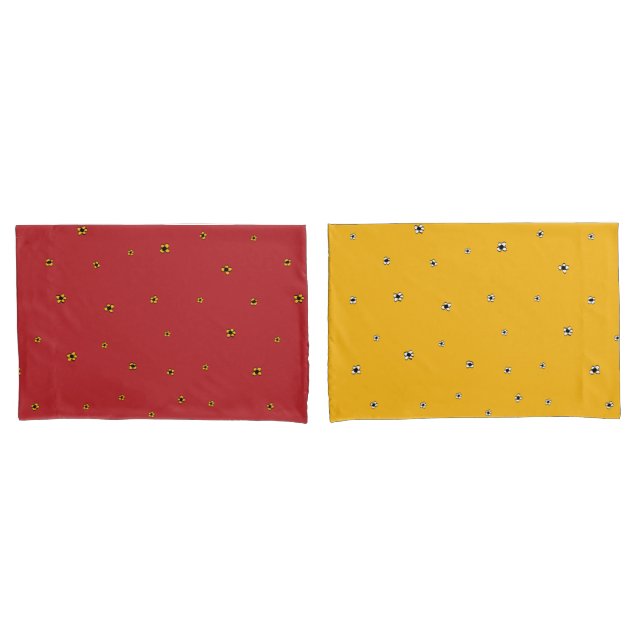 Rote und gelbe Pillowcases Kissenbezug (Vorderseite-Set)
