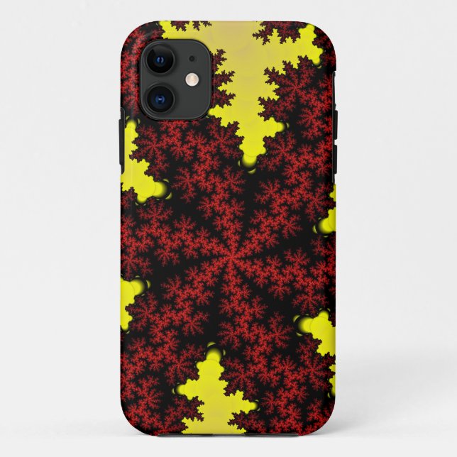 Rote und gelbe Schneeflocke Case-Mate iPhone Hülle (Rückseite)
