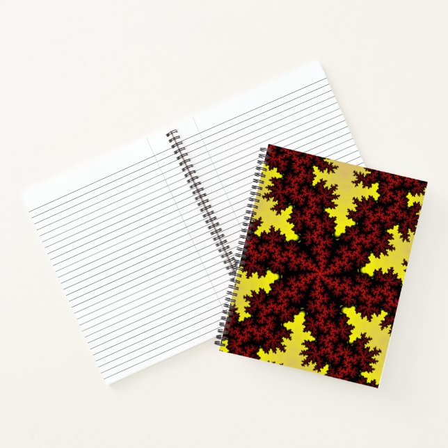 Rote und gelbe Schneeflocke Notizbuch (Innenseite)