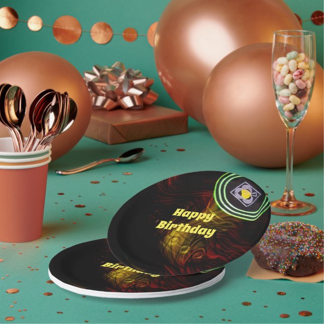 Rote und gelbe Schüssel, Teller zum Geburtstag (Multi)