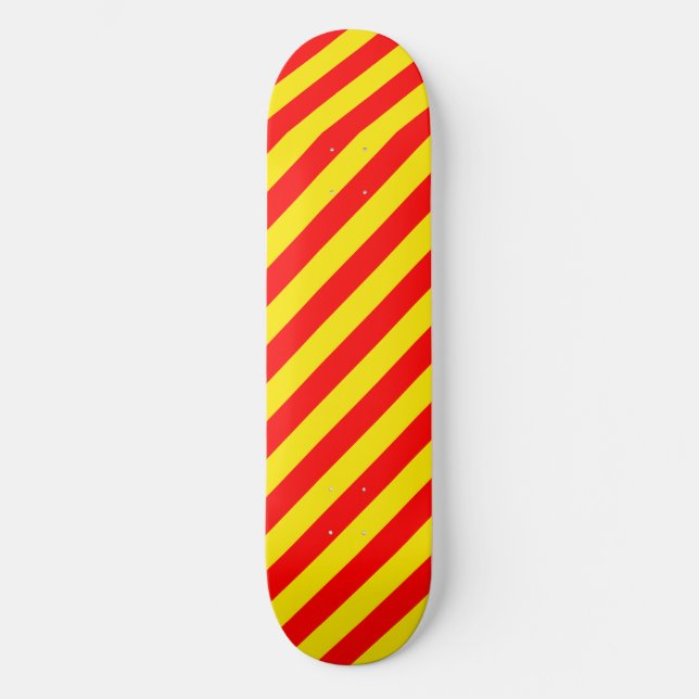 Rote und gelbe Streifen Skateboard (Vorderseite)