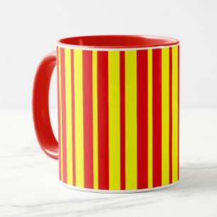 Rote und gelbe Streifen Tasse