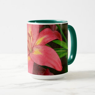 ROTE UND GELBE TAGLILIE KAFFEE TASSE
