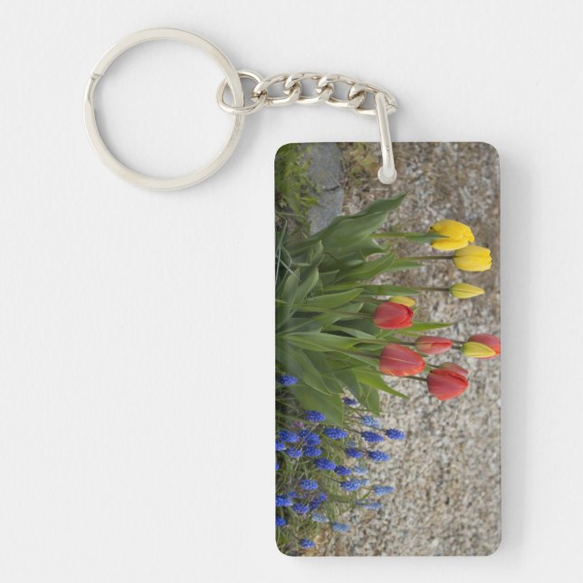 Rote und gelbe Tulpen Schlüsselanhänger (Vorderseite)