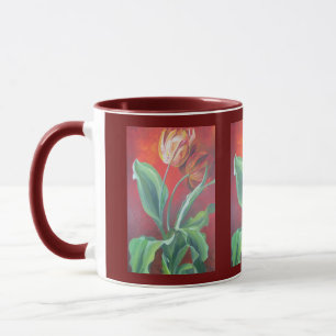 Rote und gelbe Tulpen Tasse