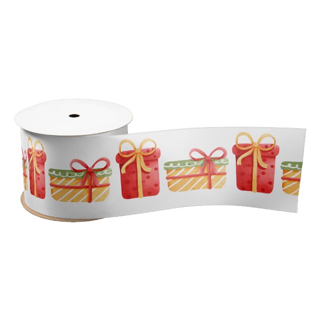 Rote und gelbe Weihnachtsgeschenke Satin Ribbon Satinband (Spule)