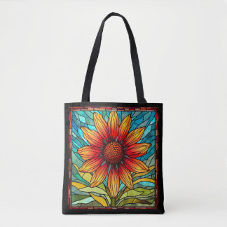 Rote und gelbe Wildblume aus festem Glas