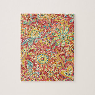 Rote und gelbe Wildblumen Puzzle