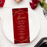 Rote und Gold Agate Menü Card Menükarte<br><div class="desc">Diese Red and Gold Agate Menu Card ist für ein glamouröses Ereignis im Sinn. Diese rote und goldene Karte Set den Ton für eine romantische Feier.</div>