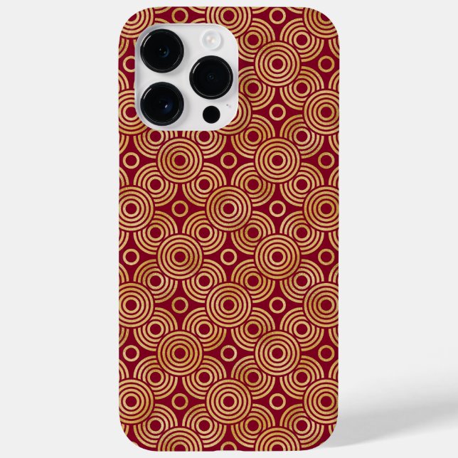 ROTE UND GOLD ART DECO-MUSTER Case-Mate iPhone HÜLLE (Rückseite)
