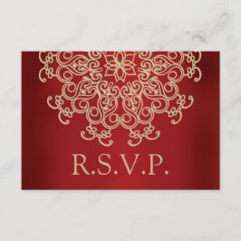 ROTE UND GOLD INDISCHE REAKTION RSVP-KARTE RSVP KARTE