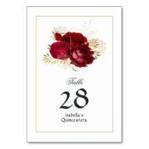 Rote und Gold Vintage Rose Quinceñera