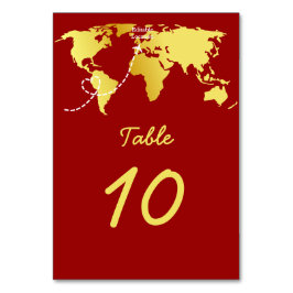 Rote und goldene Hochzeit in Urlaubsort Tischnummer