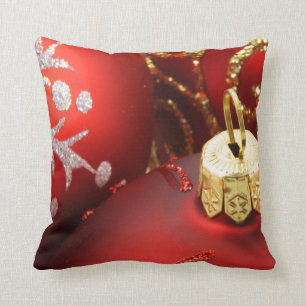 Rote und goldene Holiday Throw-Kissen Kissen