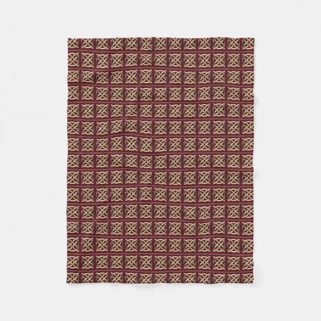 Rote und goldene keltische Knoten Fleecedecke (Vorderseite)