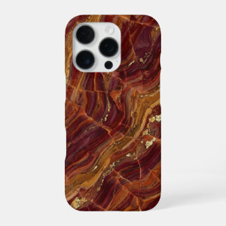 rote und goldene Marmor iPhone 16 Pro Hülle