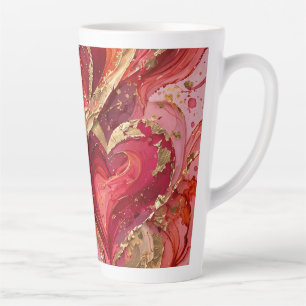 Rote und goldene Marmor-Latte-Cup Milchtasse